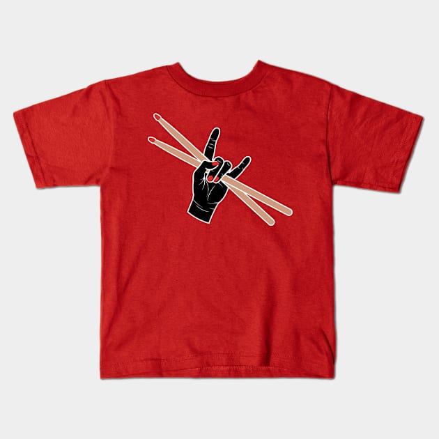 Female Drummer Salute Kids T-Shirt by NeonSunset